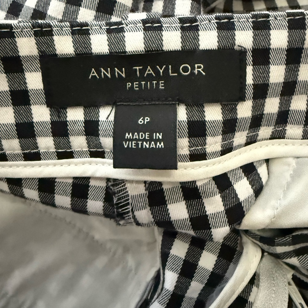 Ann Taylor Petite Gingham pants 6p